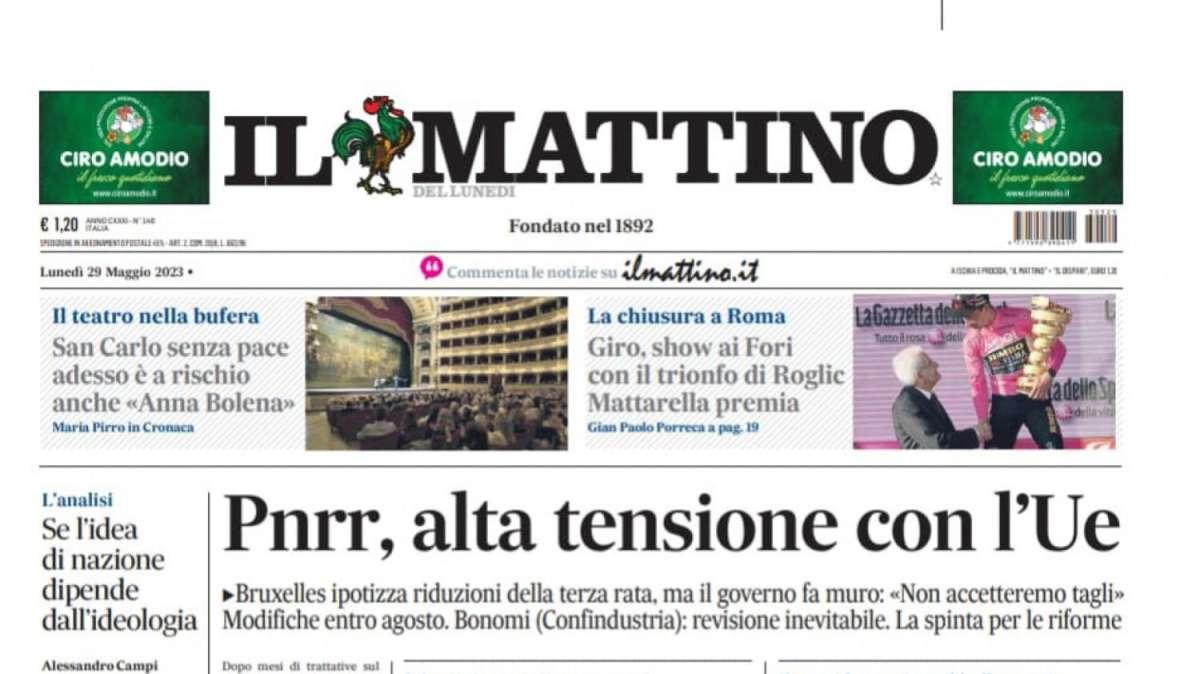 PRIMA PAGINA - Il Mattino: "Osi bollente"