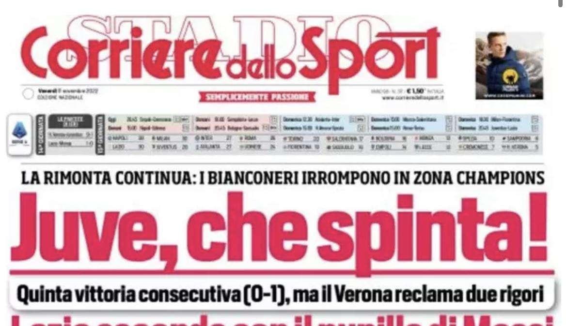 PRIMA PAGINA - Corriere dello Sport: “Napoli perde un mondiale” 