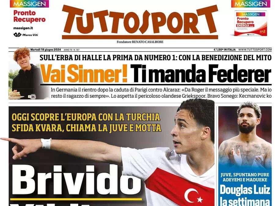 Tuttosport: "Brivido Yildiz. Sfida Kvara, chiama la Juve e Motta"