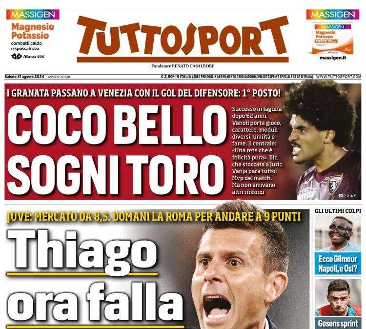 Tuttosport: "Thiago, ora falla volare. Napoli, e Osimhen?"