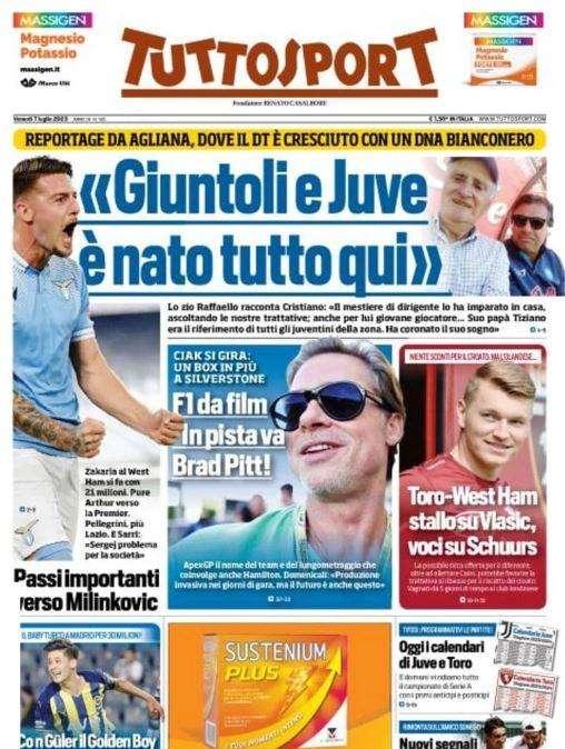 PRIMA PAGINA - Tuttosport apre con Giuntoli: reportage da dove è cresciuto "con dna bianconero"