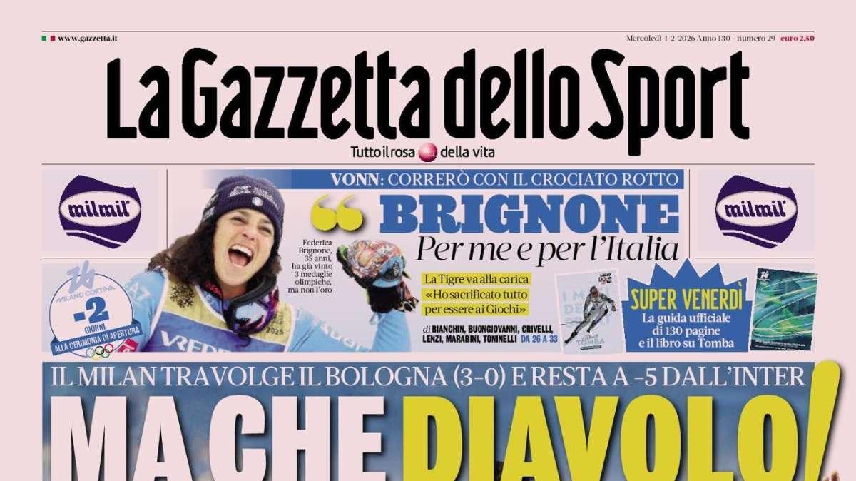 Gazzetta dello Sport esalta il Milan: "Ma che Diavolo!"