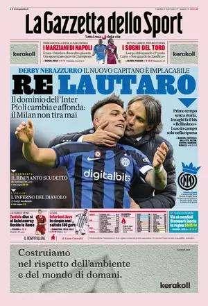 PRIMA PAGINA - Gazzetta: "Re Lautaro"