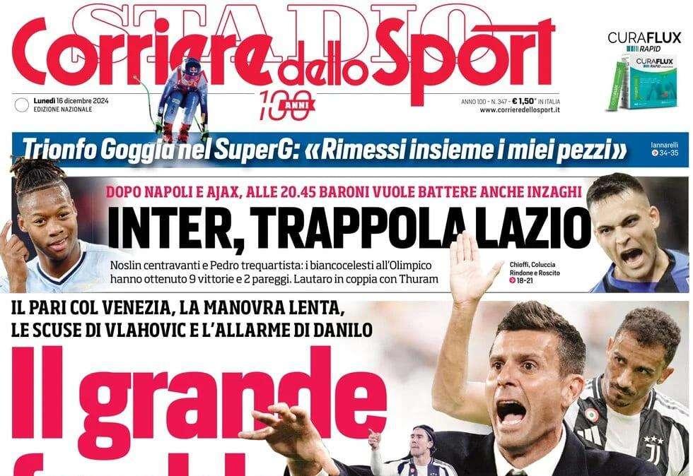 Corriere dello Sport:  "Inter, trappola Lazio. Juve, il grande freddo"
