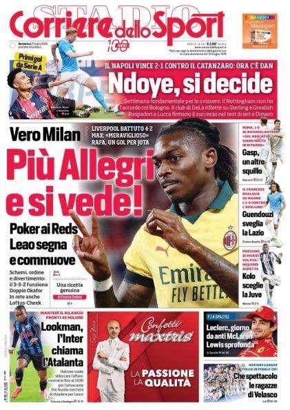 Corriere dello Sport in taglio alto: "Ndoye, si decide"