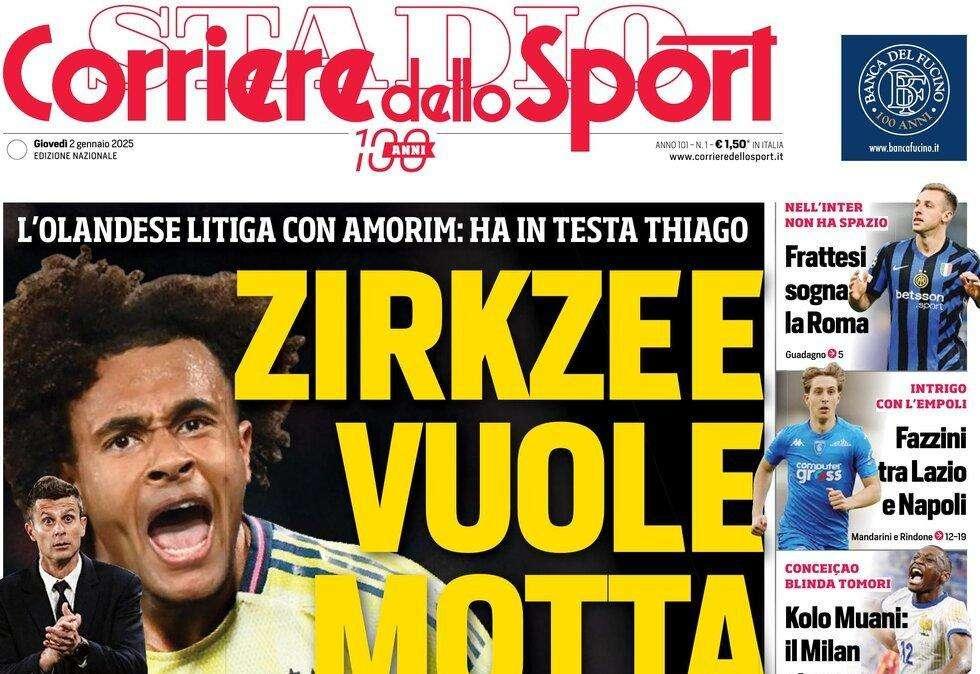 Corriere dello Sport: "Fazzini tra Lazio e Napoli. Zirkzee vuole Motta"