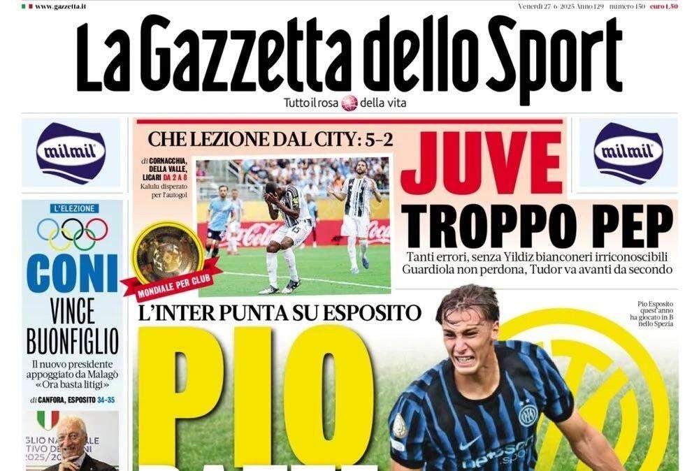 La Gazzetta dello Sport: "Pio batte Hojlund. Milan, sogno Gyokeres"