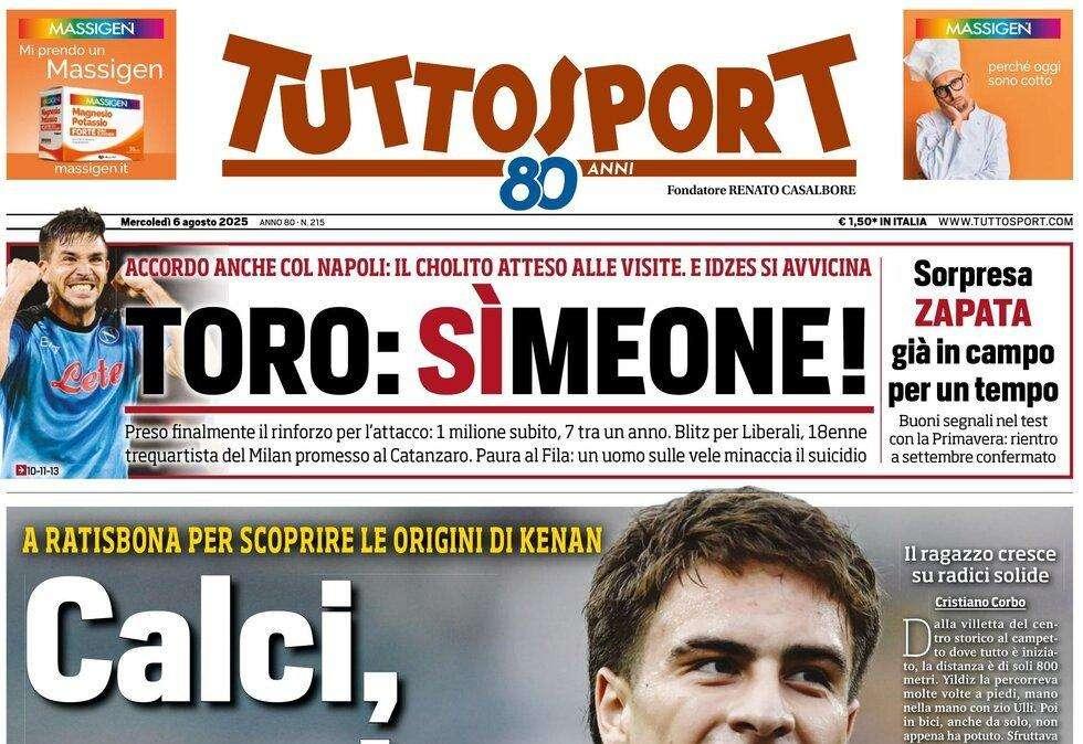 Tuttosport: "Torino, accordo per Simeone. Ora le visite mediche"