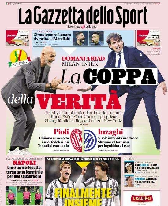 PRIMA PAGINA - Gazzetta e la terna femminile per Napoli-Cremonese: "Uno storico debutto"