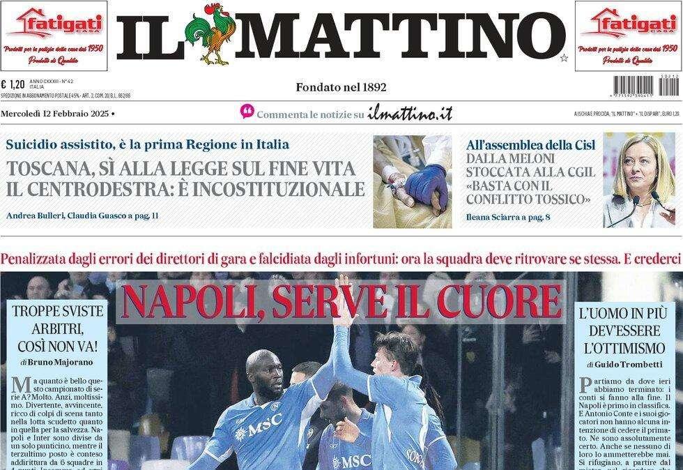 Il Mattino - Infortuni e condizione non al top: "Napoli, serve il cuore"