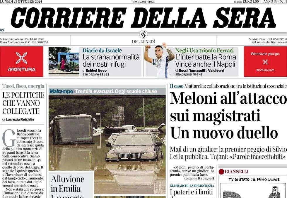 CorSera: "L'Inter batte la Roma. Vince anche il Napoli"