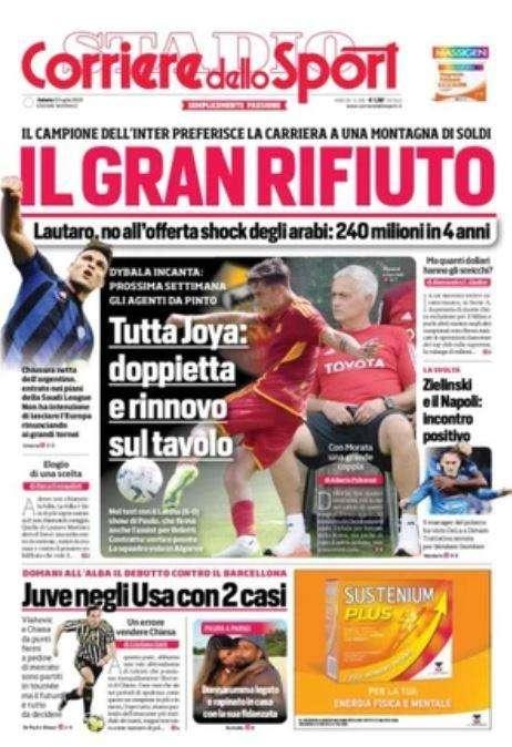 PRIMA PAGINA - CdS: "Zielinski e il Napoli, incontro positivo"