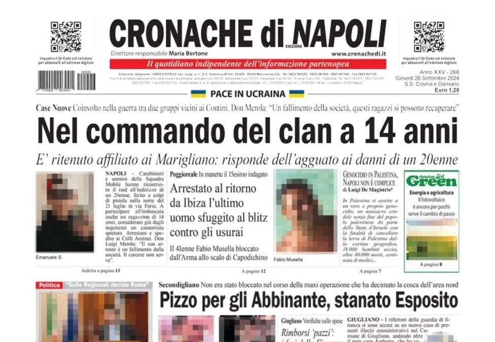 Cronache di Napoli: "Conte affida a Glimour le chiavi del Napoli"