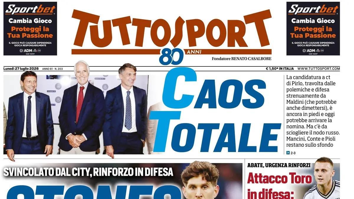 Calciomercato Serie A, Tuttosport: "Stones, la Juve ci prova"