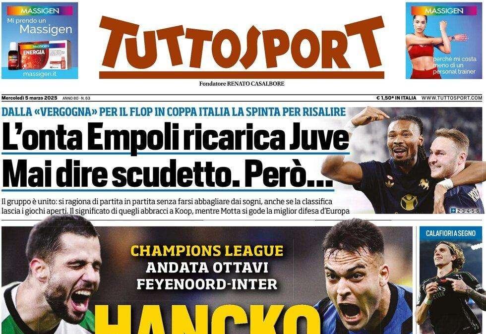 Tuttosport crede alla rimonta Juve: "Mai dire scudetto, però..."