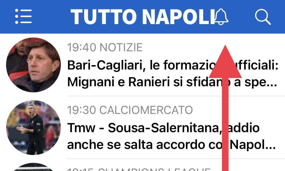 Le news dell'ultim'ora senza aprire l'app? Tuttonapoli ti invia le notifiche push: attivale gratis!