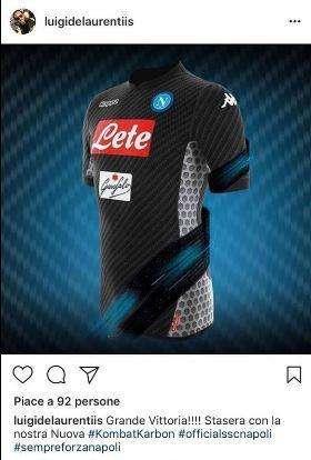 FOTO - Luigi De Laurentiis esulta su Instagram: "Grande vittoria con la nuova maglia!"