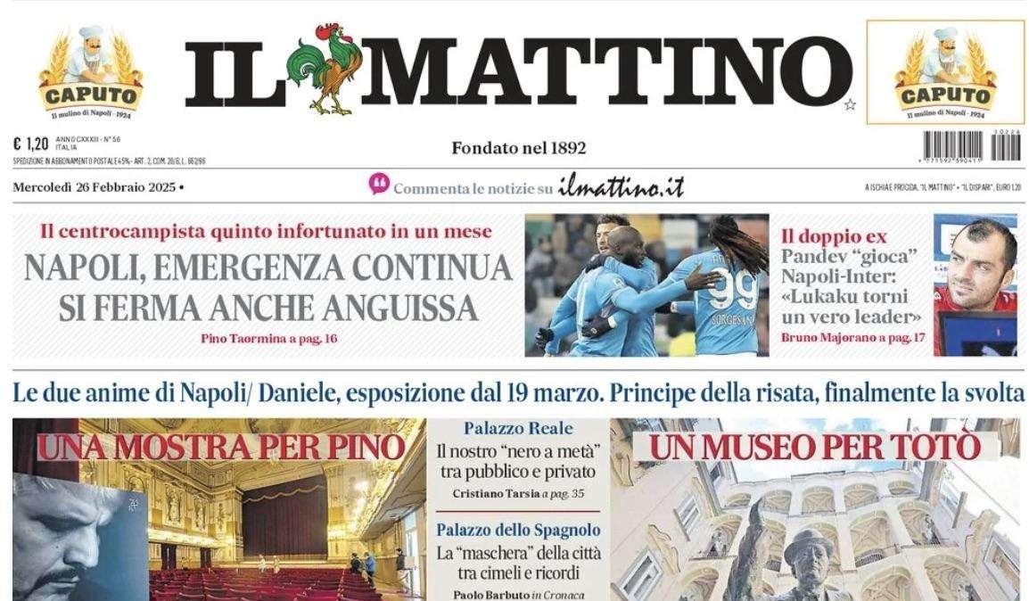 Il Mattino: "Napoli, emergenza continua. Si ferma anche Anguissa" 