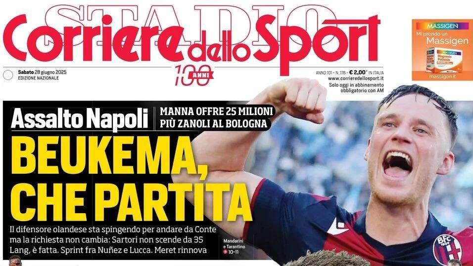 Corriere dello Sport: "Assalto Napoli: Beukema, che partita"
