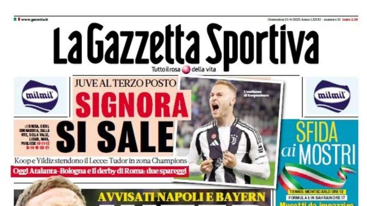 La Gazzetta dello Sport in apertura: "Inter di forza"