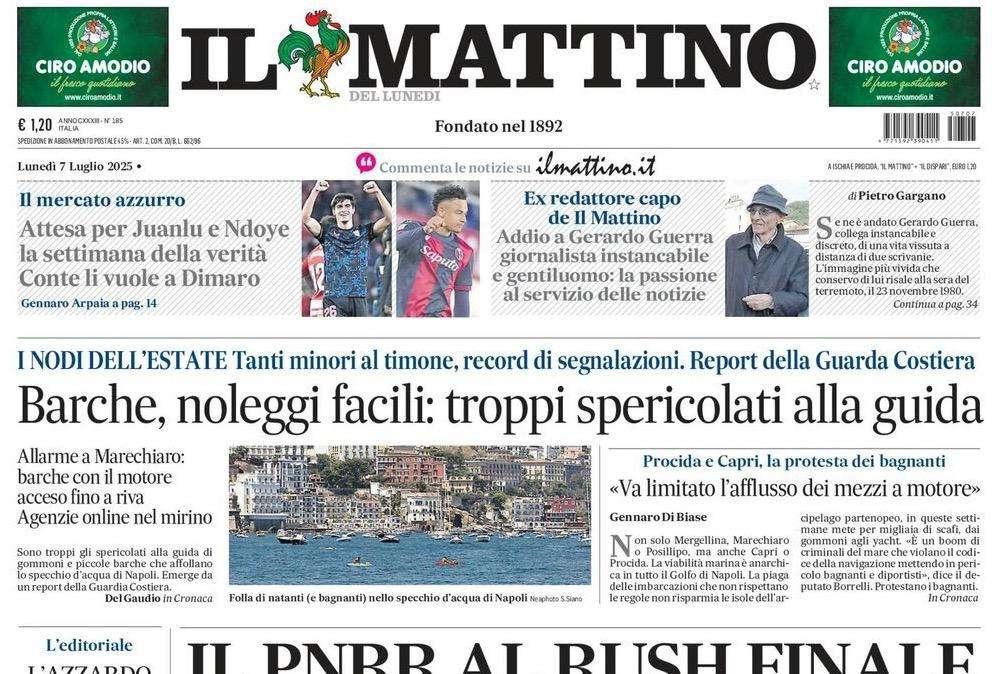 Il Mattino: "Attesa per Juanlu e Ndoye: Conte li vuole a Dimaro"