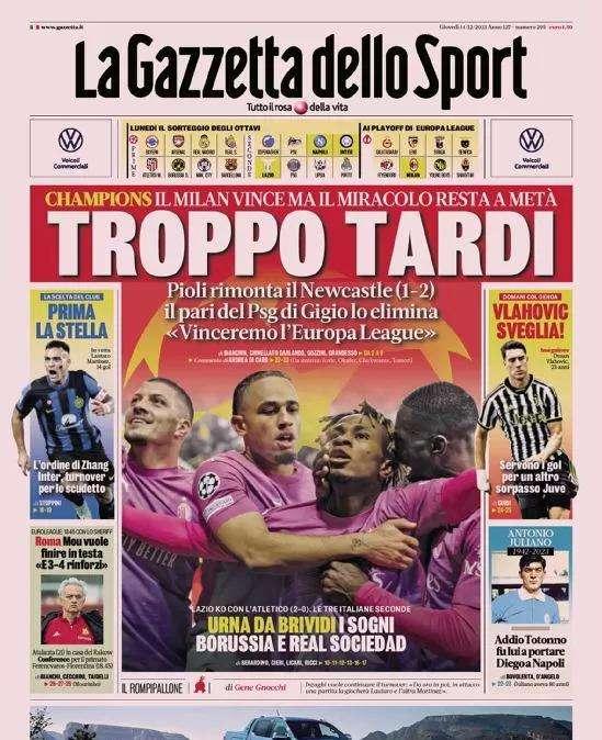 PRIMA PAGINA - Gazzetta: "Addio Totonno. Fu lui a portare Diego a Napoli"