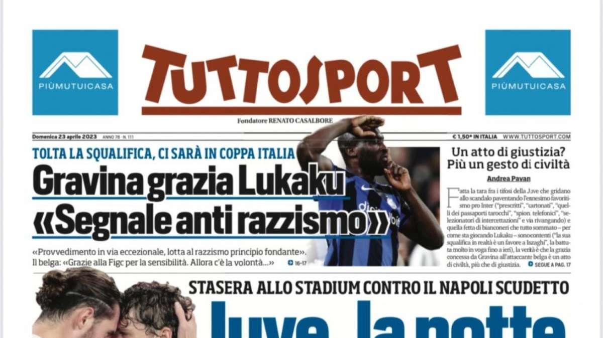 PRIMA PAGINA - Tuttosport: "Juve, la notte dell'orgoglio"