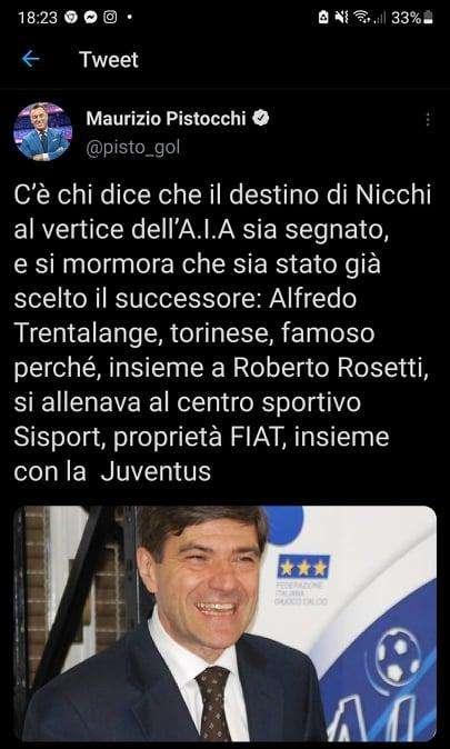 FOTO - Pistocchi su Trentalange: "Si allenava al centro sportivo con la Juve"