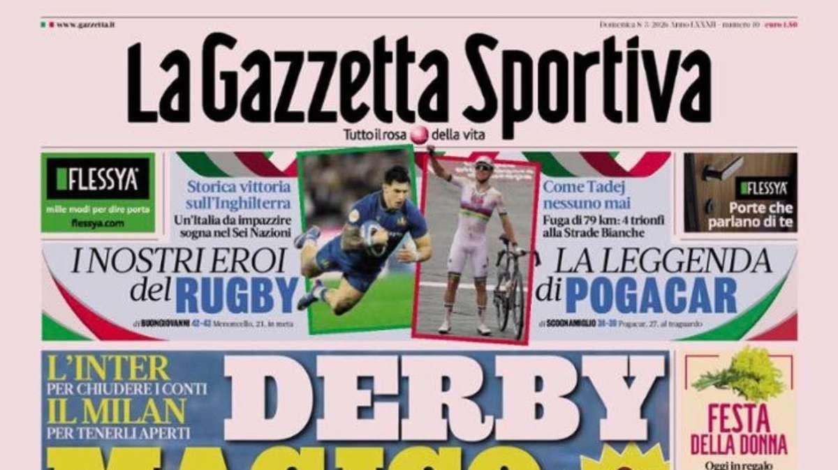 E' il giorno giorno di Milan-Inter, La Gazzetta dello Sport: "Derby magico"