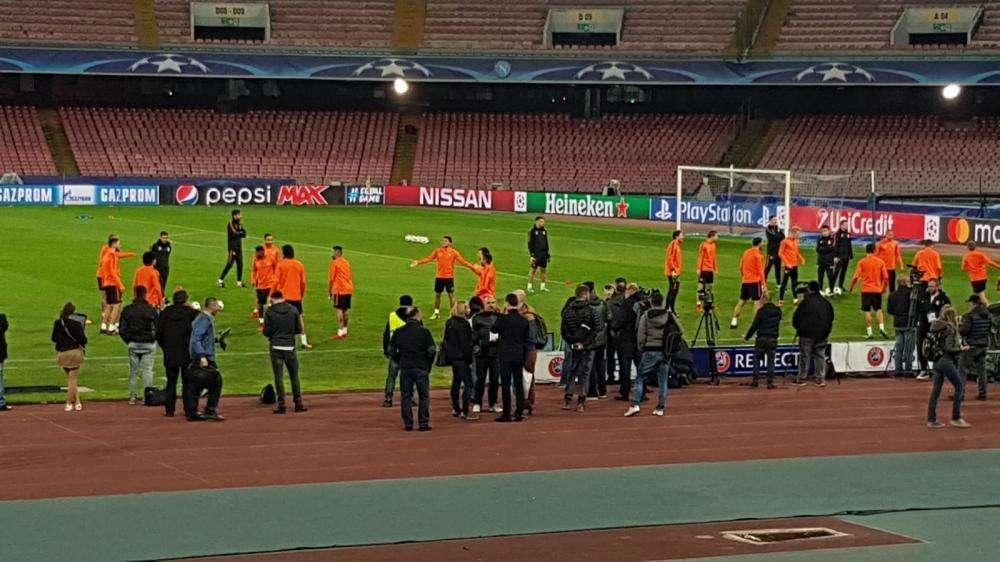 FOTO-VIDEO - Shakhtar in campo al San Paolo: allenamento di rifinitura inizialmente aperto ai media