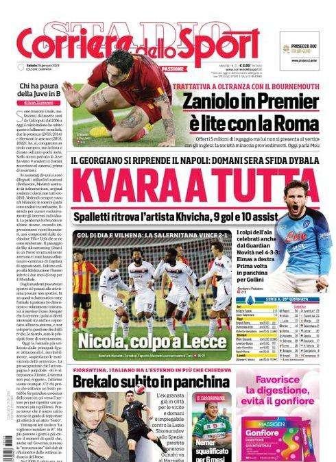 PRIMA PAGINA - CdS Campania: "Kvara a tutta"