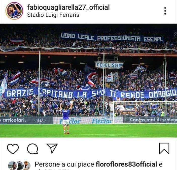 FOTO - Quagliarella-Zapata, bel siparietto social: "Complimenti Fabio, impossibile raggiungerti"