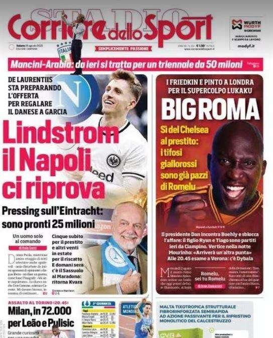 PRIMA PAGINA - CdS Campania: "Lindstrom, il Napoli ci riprova! Le cifre"