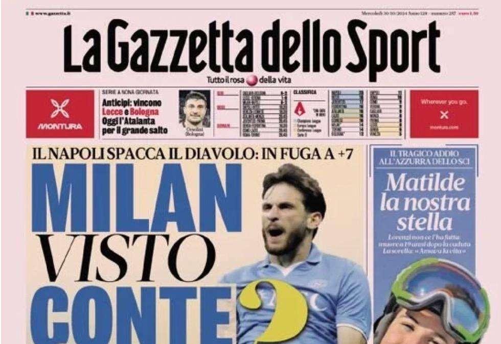 Gazzetta dello Sport: "Milan, visto Conte? Inter, attenta!"