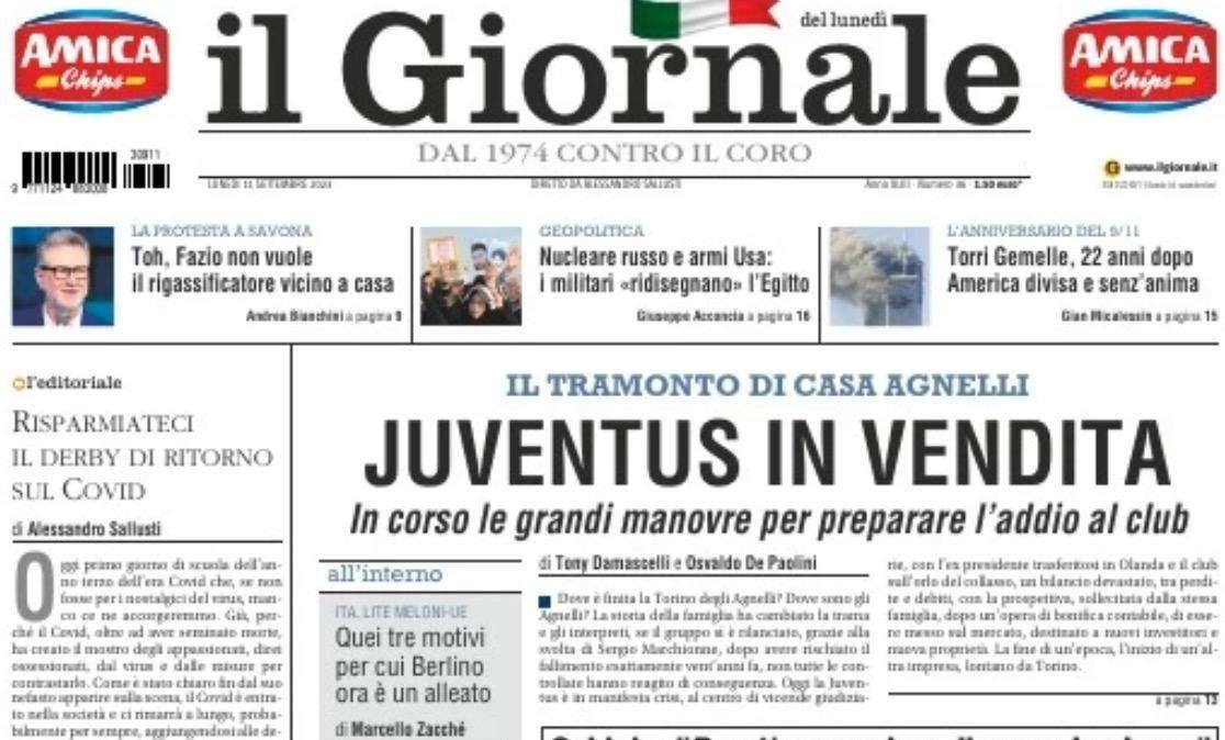 PRIMA PAGINA - Clamoroso Il Giornale: "Juve in vendita, Agnelli preparano l'addio"