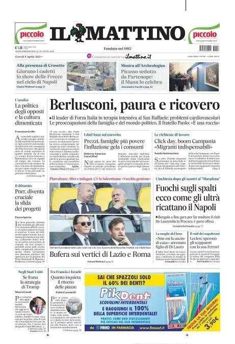 PRIMA PAGINA - Il Mattino: "Fuochi sugli spalti, ecco come gli ultrà ricattano il Napoli"