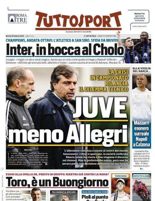 PRIMA PAGINA - Tuttosport: "Mazzarri esonero surreale: Napoli a Calzona"