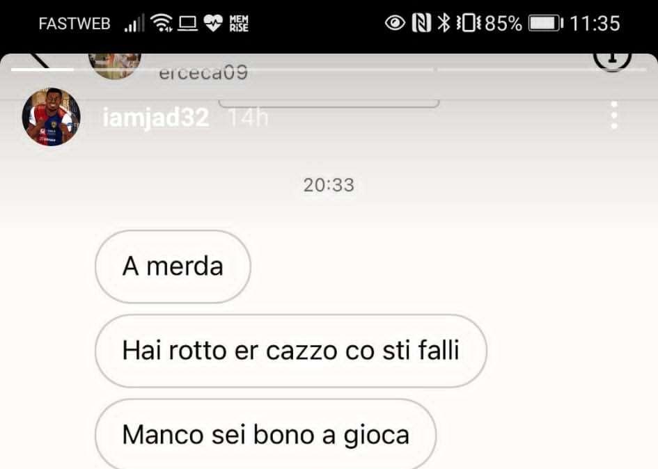 Cagliari, insulti razzisti a Duncan che pubblica tutto: "La colpa è dei genitori..."
