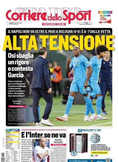 PRIMA PAGINA - CdS Campania: "Alta tensione"