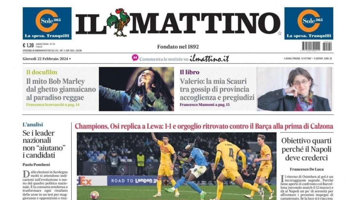 PRIMA PAGINA - Il Mattino: "Il risveglio"