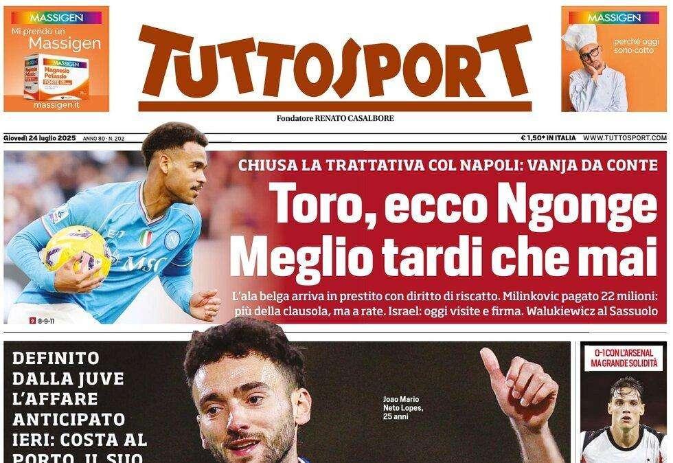 Toro, ecco Ngonge. Tuttosport: "Meglio tardi che mai"