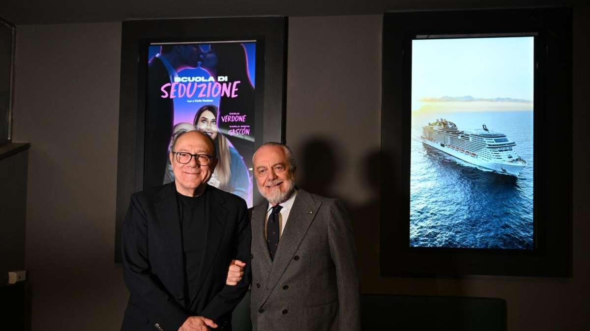 ADL al Metropolitan: il presidente del Napoli alla prima del nuovo film di Verdone