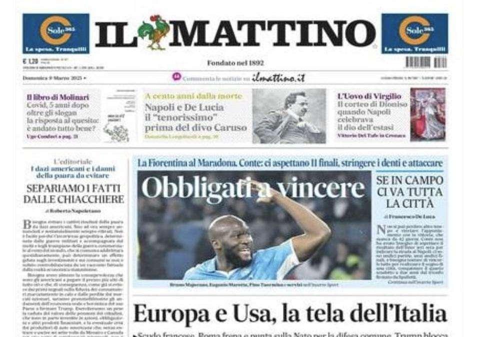Il Mattino: "Obbligati a vincere"