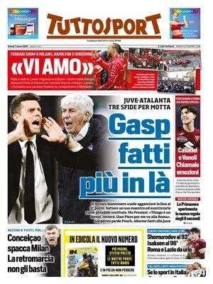 Tuttosport verso Juve-Atalanta: "Gasp, fatti più in là"