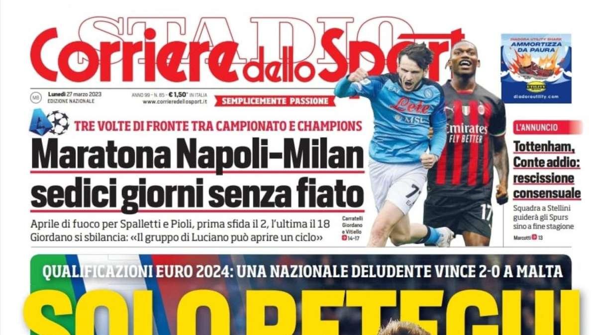 PRIMA PAGINA - CdS: "Maratona Napoli-Milan, sedici giorni senza fiato"