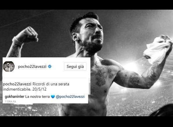 FOTO - Lavezzi ricorda il trionfo in Coppa Italia sui social, puntuale la risposta di Inler...