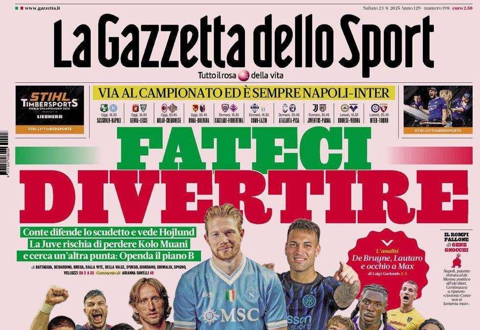 La Gazzetta dello Sport: "Via al campionato: è sempre Napoli-Inter"