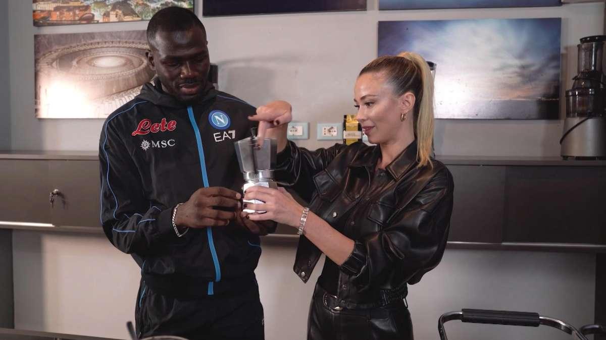 FOTO - Diletta Leotta alla prova caffè: siparietto con Koulibaly a Dazn