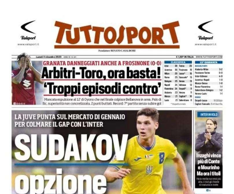 PRIMA PAGINA - Tuttosport: "Sudakov, opzione scudetto"