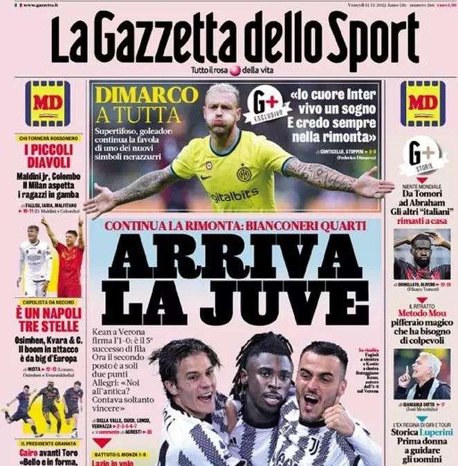 Per Gazzetta 'Napoli vince col rigorino', nessun cenno della parata di Danilo in prima pagina